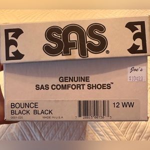 SAS Size 12WW Bounce Black Shoes